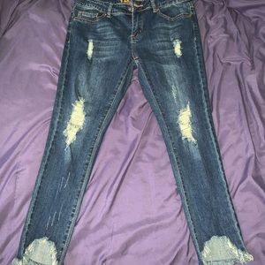 Distressed jeans